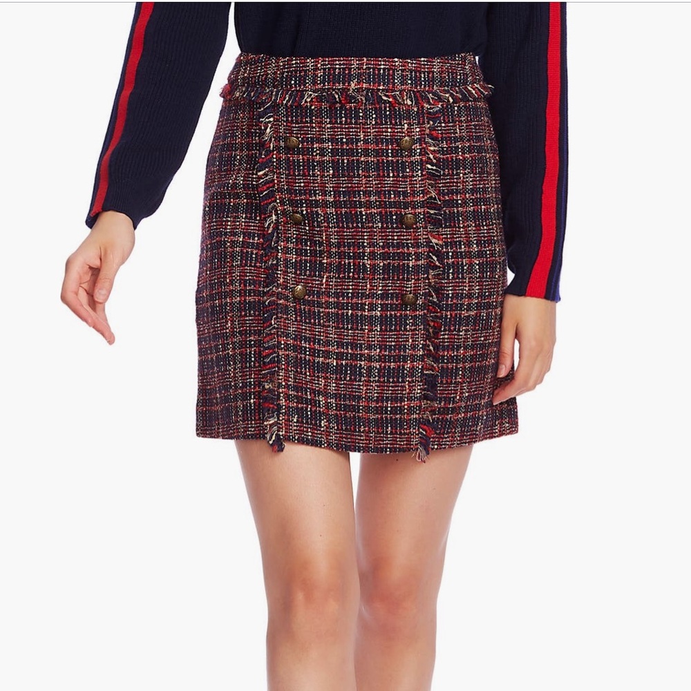 Court & Rowe Women's Tweed Pencil Skirt - Red and Blue